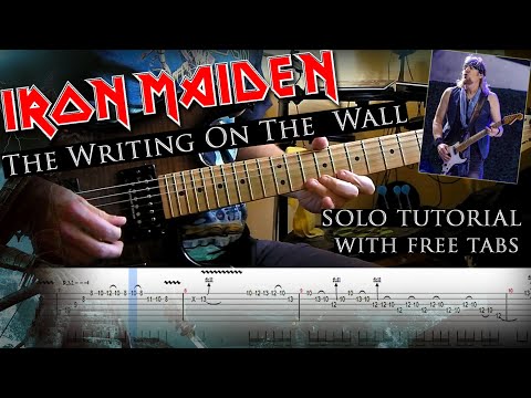 Iron Maiden - The Writing On The Wall Adrian Smith solo lesson (with tablatures and backing tracks)