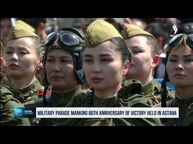 Астанада Жеңиштин 80 жылдыгына арналган аскерий парад өтту