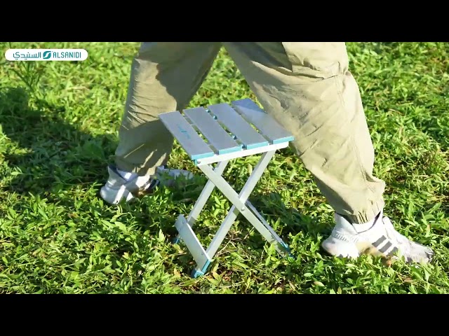 كرسي قابل للطي بمقعد شرائح يتحمل 80 كجم- وزن خفيف وسهل الحمل، تخزين مريح في السيارة، متين وآمن للجلوس،ضمان سنتان