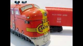 preview picture of video 'Post War  Marx 21 Diesel Locomotive Tin Litho Train w B&O Box Car'