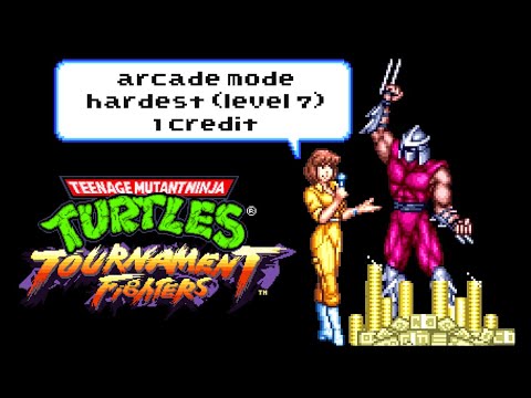 Shredder Arcade Mode | 1 Credit | Hardest Difficulty (7) | TMNT Tournament Fighters