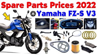 SPARE PARTS PRICE LIST 2022 : YAMAHA FZ-S V3 ⚡ || #youtube #bikespareparts