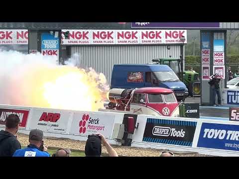 Jet VW Pick-Up 'Oklahoma Willy' goes 150mph, Festival of Power, Santa Pod Raceway 2023 [4K HDR]
