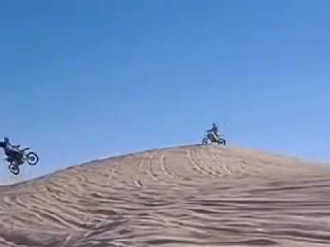 Scotties 5th Gear Jump 2 Stroke Dirt Bike Flight at Glamis Sand Dunes