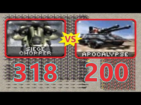 Apocalypse vs Siege Chopper - Same Cost - Red Alert 2