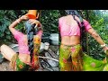 Ganga River Bathing Hot Vlog Ll Hot Desi Saree Ll New Bathing Village Life Bathing Gangariverbath