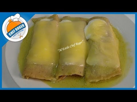 La verdadera receta de ENCHILADAS SUIZAS, # 467, Enchiladas verdes | Chef Roger Video