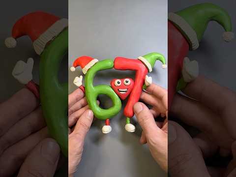 I made six seven festive 67 #sixseven #67 #meme #clay #plasticine