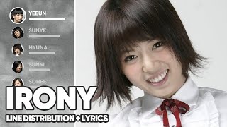 Wonder Girls - Irony (Line Distribution + Lyrics Color Coded) PATREON REQUESTED