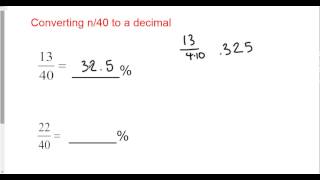 Converting n over 40 to a decimal