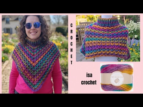 Col/chauffe épaule ou poncho "Chuppy" au crochet en furry shimmer cake Action