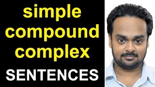 SIMPLE, COMPOUND, COMPLEX SENTENCES - with Examples, Exercises - Sentence Clause Structure - Grammar