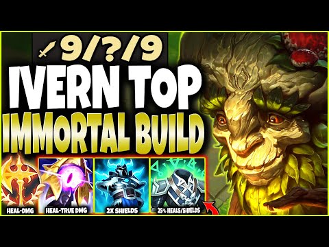 Meet IMMORTAL-Max HEAL IVERN Top Lane Build ~ 2x Shields, Heals & TRUE DMG 🔥 LoL Ivern s12 Gameplay
