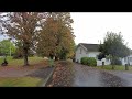 Rainy Autumn Walk In The Swedish Town Skene Residential Areas Fields A School And Some Cows