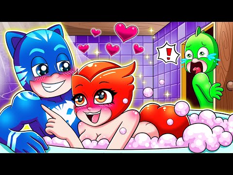 Catboy and Owlette Fall in Love... But in the Bathtub - Catboy Love Story - PJ MASKS 2d Animation