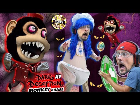 DON'T STOP RUNNING!! Scary Monkey Game! 🙈 (FGTEEV plays Dark Deception #1) Video