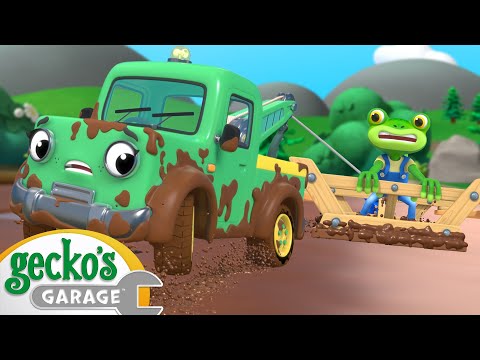 Muddy Rescue Mission | Gecko's Garage | Trucks For Children | Cartoons For Kids