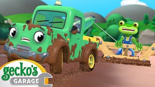 Muddy Rescue Mission | Gecko's Garage | Trucks For Children | Cartoons For Kids