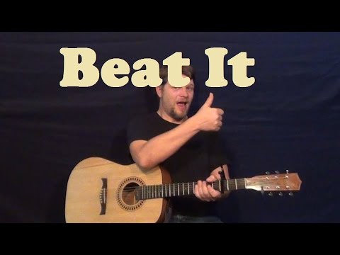 Beat It (Michael Jackson) Easy Strum Guitar Lesson - Standard Tuning - How to Play Tutorial
