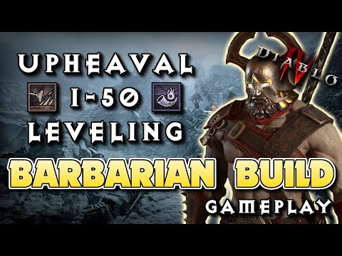 Diablo 4 | LEAPING TERROR - Barbarian LEVEL 1 - 50 Upheaval Leveling Build for Season 2 |  Gameplay