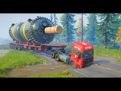 Trucks vs Speed Bumps With Extreme Broken Road Ep51 #snowrunner