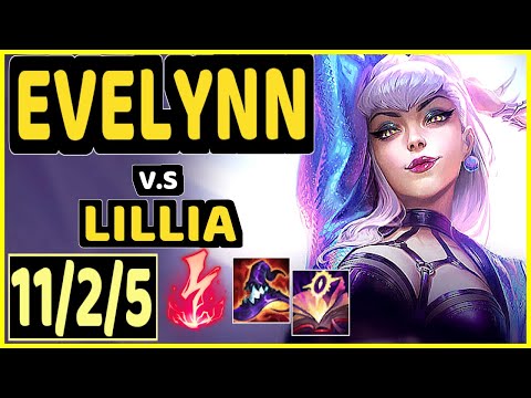 EVELYNN vs LILLIA - 11/2/5 KDA JUNGLE GAMEPLAY - BR Ranked DIAMOND