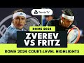 Alexander Zverev vs Taylor Fritz Court-Level Highlights | Rome Quarter-Final 2024
