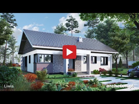 Projekt domu Liwia - archeton.pl - parterowy 108,2 m2.