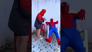 Startled by the alarm clock #shorts #funny #trending #spiderman