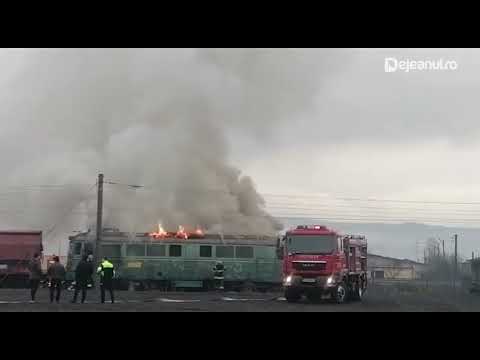 incendiu locomotiva DEJ 17 dec 2022