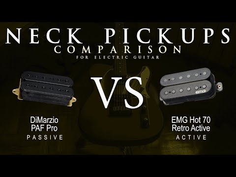 DiMarzio PAF PRO vs EMG HOT 70 RETRO ACTIVE - Neck Guitar Pickup Comparison Tone Demo