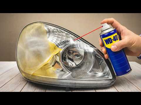 Restore Old Headlights to NEW in 1 Minute with WD-40! Genius Trick