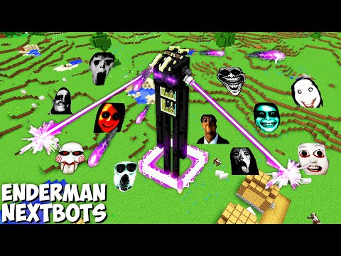 SURVIVAL ENDERMAN BASE with 100 NEXTBOTS in Minecraft - Gameplay Coffin meme