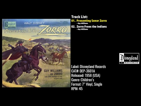 Guy Williams – Two Adventures Of Zorro (Full Record) – 1958 – CAT.# – DEP 3601A
