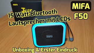 MIFA F50 15 Watt Bluetooth 5.0 TWS Lautsprecher Box [Unboxing & Erster Eindruck]