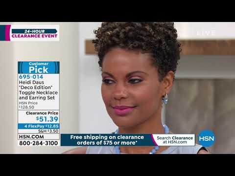 Heidi Daus "Deco Edition" Beaded Toggle Necklace and Ear...