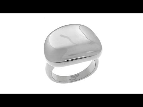 Stately Steel Highly Polished Curved Ring