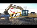 2 JCB 3dx Machines Loading Mud Together TATA Dump Truck 2518 10 Tyre Tipper with JCB 3dx
