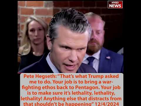 Pete Hegseth: bring war-fighting ethos back to Pentagon lethality; shuts down ludicrous & slanderous