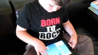 Leo Playing FirstWords on His iPad