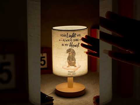 Honor memory of your beloved pet with this fabric lamp #fabriclamp #giftsforpetlovers #memorialgift