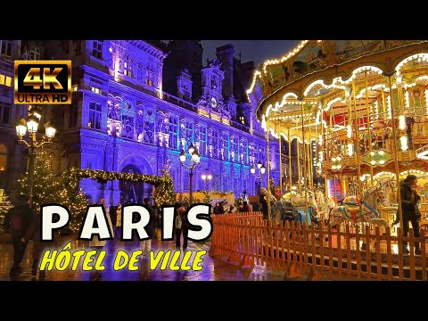 Paris Christmas Village 4K60pfs - VILA E MERCADO DE NATAL no HÔTEL DE VILLE DE PARIS 2022