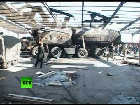 footage of Libya Navy base wiped out by coalition bombing
