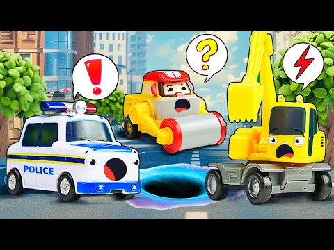 Машины помощники ремонтируют дорогу. Видео для детей про игры в машинки