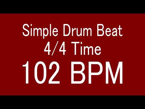 102 BPM 4/4 TIME SIMPLE STRAIGHT DRUM BEAT FOR TRAINING MUSICAL INSTRUMENT / 楽器練習用ドラム