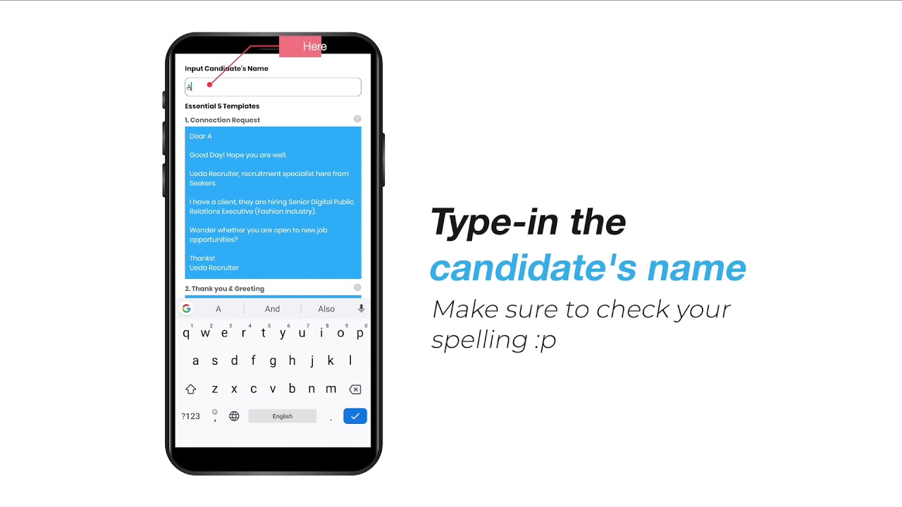 New Feature: Recruiter Message Template