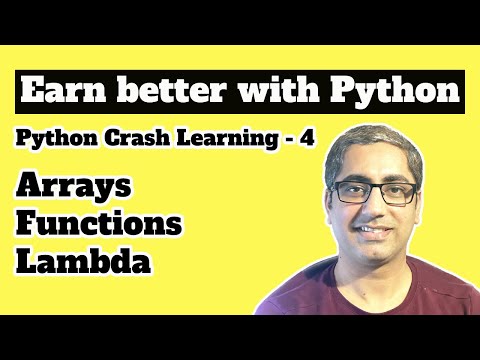 Earn Better With Python Crash Learning 4 Python Arrays Python Functions Python Lambda