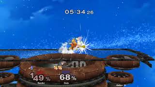 Neutral gameplay on Final Destination in Super Smash Brothers Melee for the Nintendo Gamecube