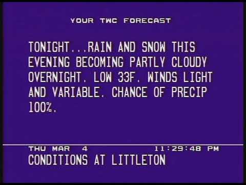 WeatherStar 3000 - Littleton, CO - 03/04/2021 11:29PM MT