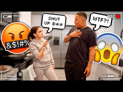 TELLING BOYFRIEND "SHUT UP B****" TO GET HIS REACTION! *HE GOES OFF*